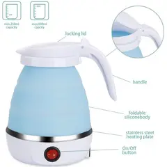 GENERICO - Hervidor Electrico Portatil Mini Plegable Viajes 600 Ml