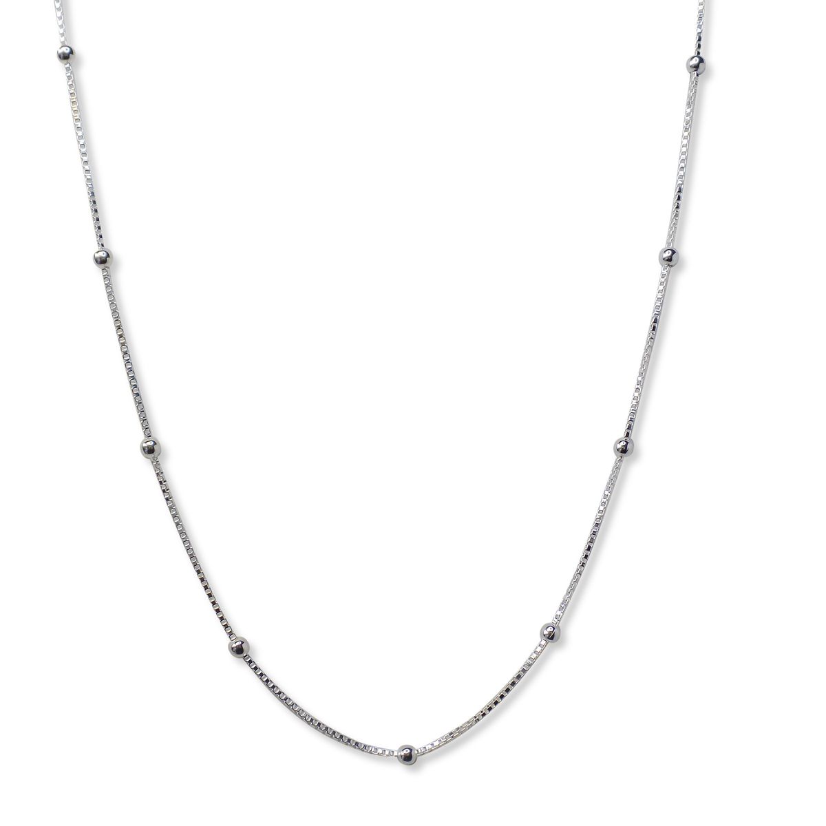 COGGIOLA - Collar Bolitas Cadena Veneciana Plata Fina 925