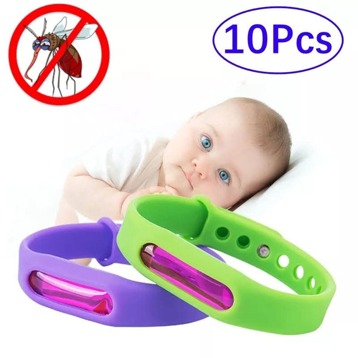 GENERICO - Pulsera Repelente Anti Mosquito Niños Verano Pack X10