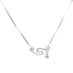 ANDREA COGGIOLA JOYAS - Collar Curva Circón Plata Fina 925 45cm