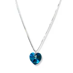 ANDREA COGGIOLA JOYAS - Collar Corazón Cristal Austríaco Cadena Veneciana Plata Fina 925