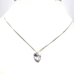 ANDREA COGGIOLA JOYAS - Collar Corazón Cristal austriaco Aurore Boreale Plata Fina 925 45cm