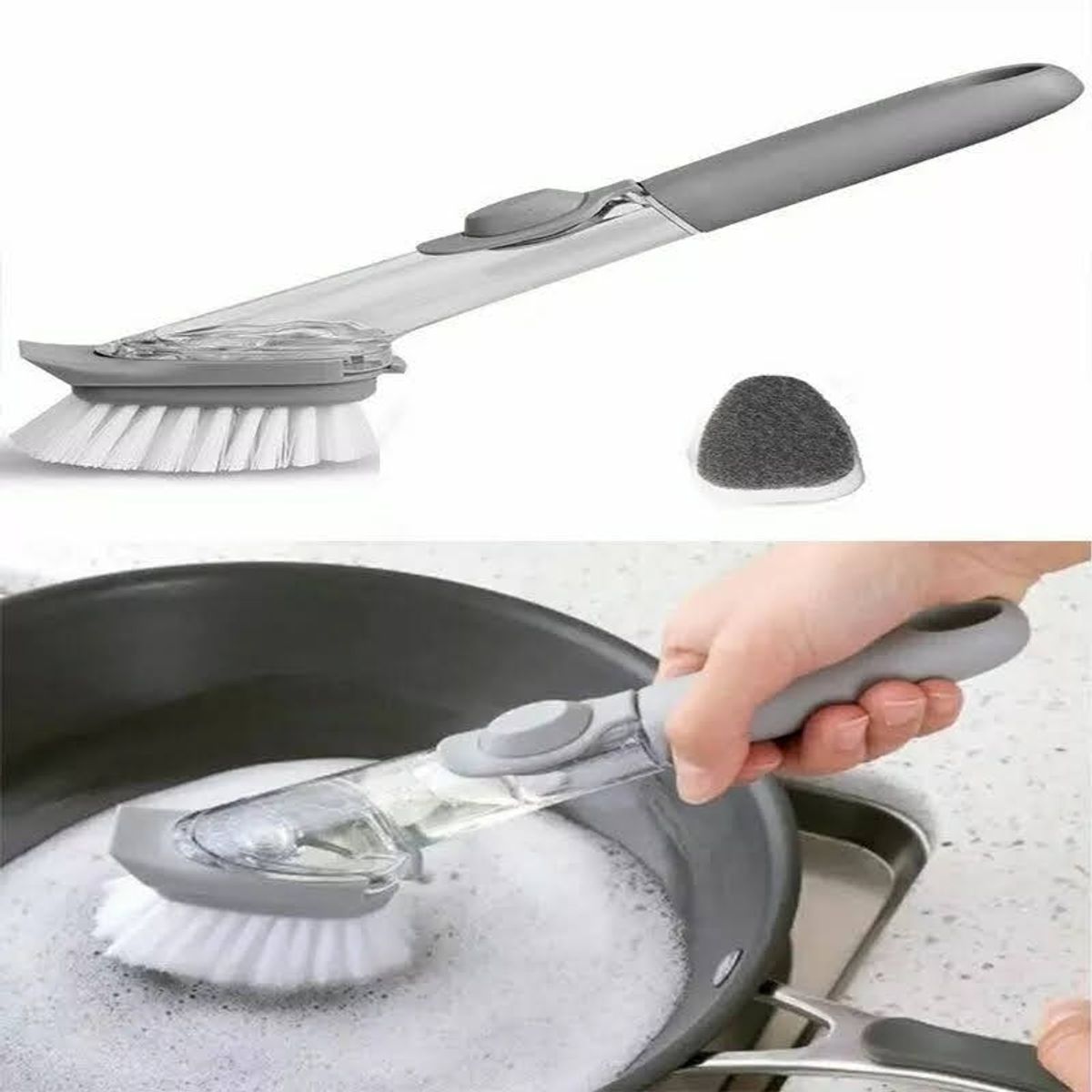 GENERICO - Escobilla Cepillo Con Dispensador Lavaloza Limpieza Platos