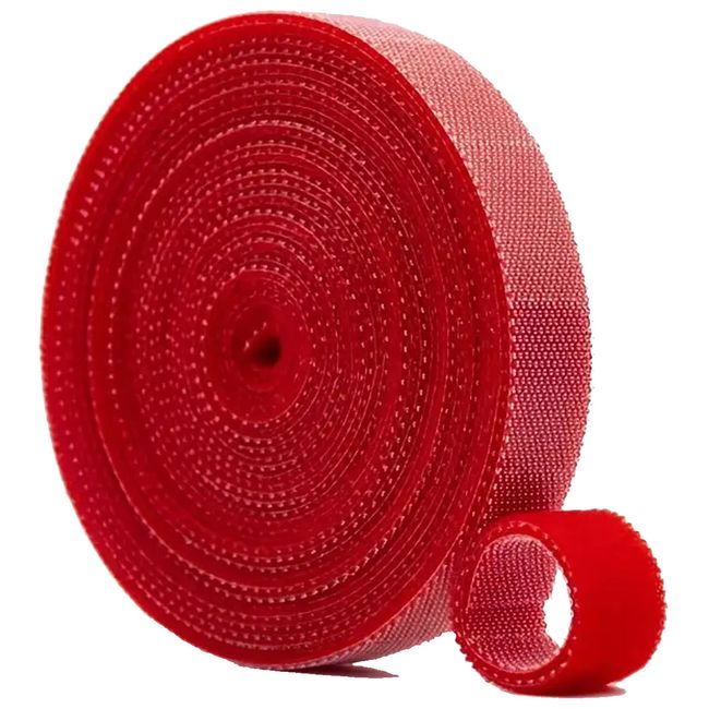 ATLANTICSWIRE - VELCRO DOBLE FAZ 20 MTS X 2CM ANCHO. ROJO. AMARRA CABLES