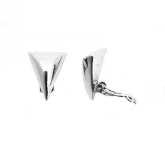 JOYAS MYTOKE - Aros Clip Click Triangulo Plata Fina 925 Clasica Earcuff