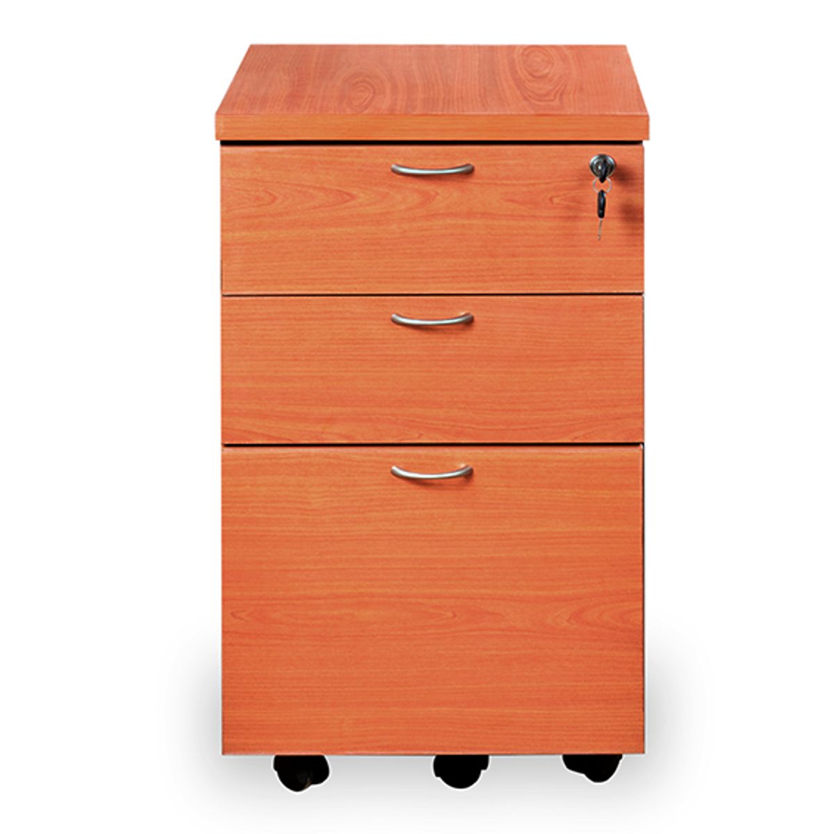 GENERICO - Cajonera con Ruedas y Llave para 3 Cajones. Melamina Alta Densidad