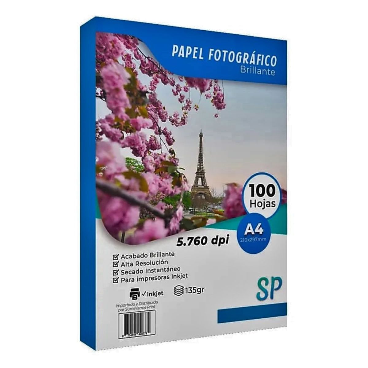 GENERICO - Papel Fotográfico A4 Glossy 135 g Alto Brillo X 100 Hojas