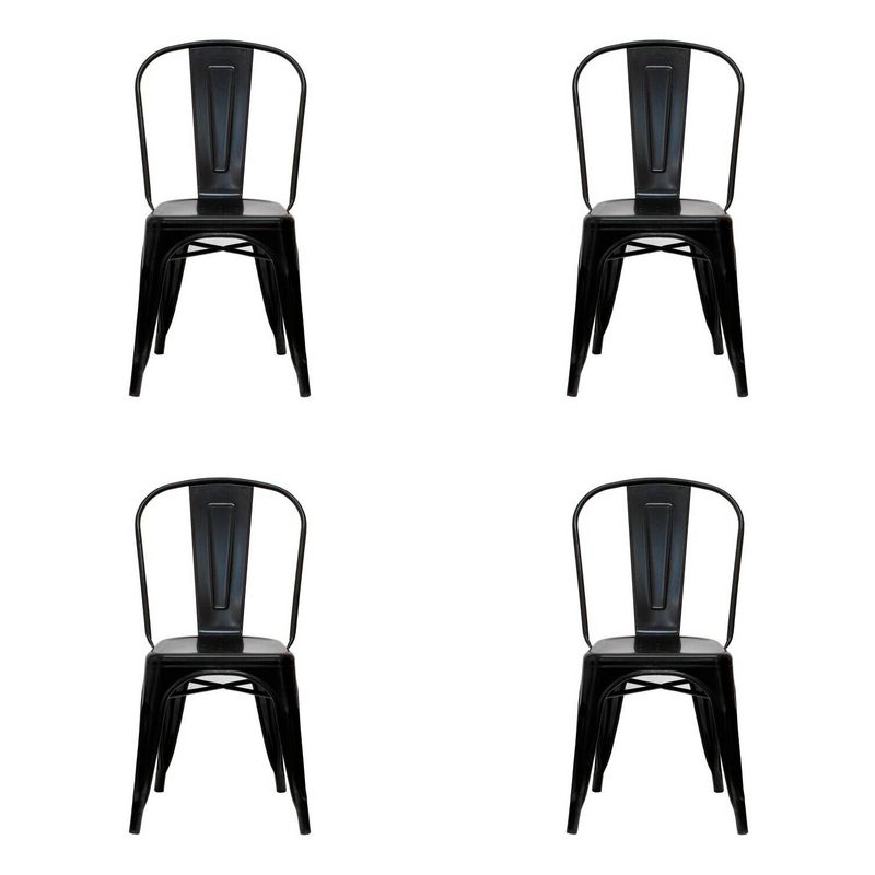 GENERICO - Pack 4 Sillas Diseño Tolix Negro