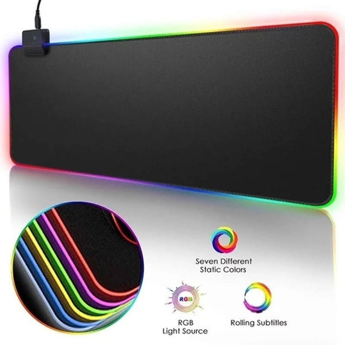 GENERICO - Mouse Pad Gamer Xl Antideslizante Alfombrilla Rgb 80x30cm