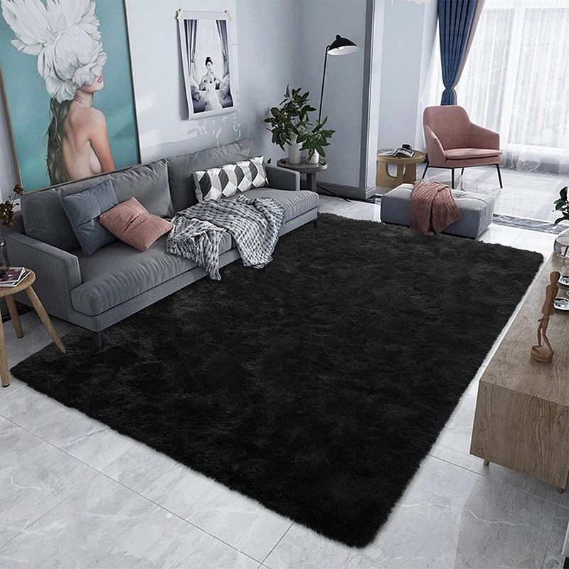 GENERICO - Alfombras Peludas Suaves 200x240 Negro