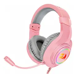 REDRAGON - Audifonos Hylas Pink H260 RGB Jack 3,5mm