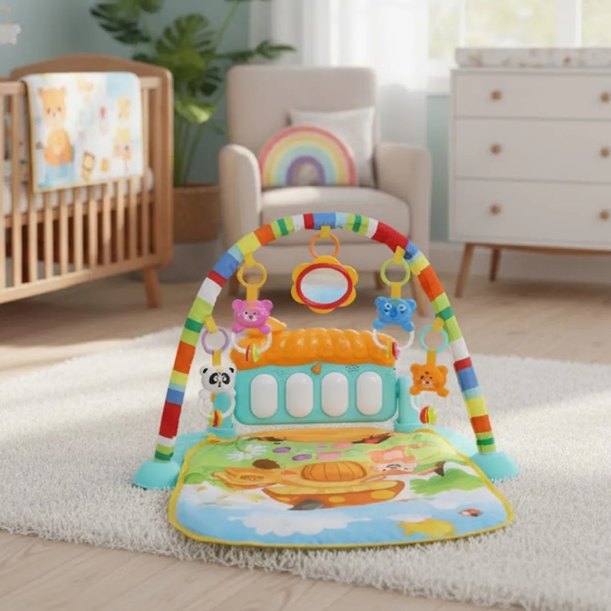 MON PETIT - Gimnasio 3 en 1 Musical para Bebe Piano Didactico