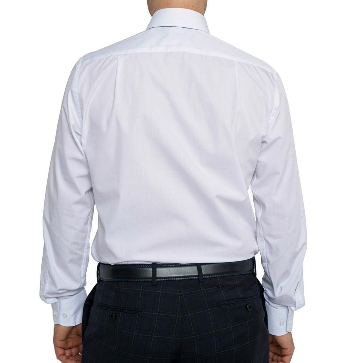 VANDINE - Camisa Regular Lisa Blanca Cuello Romo Etiqueta Negra VANDINE