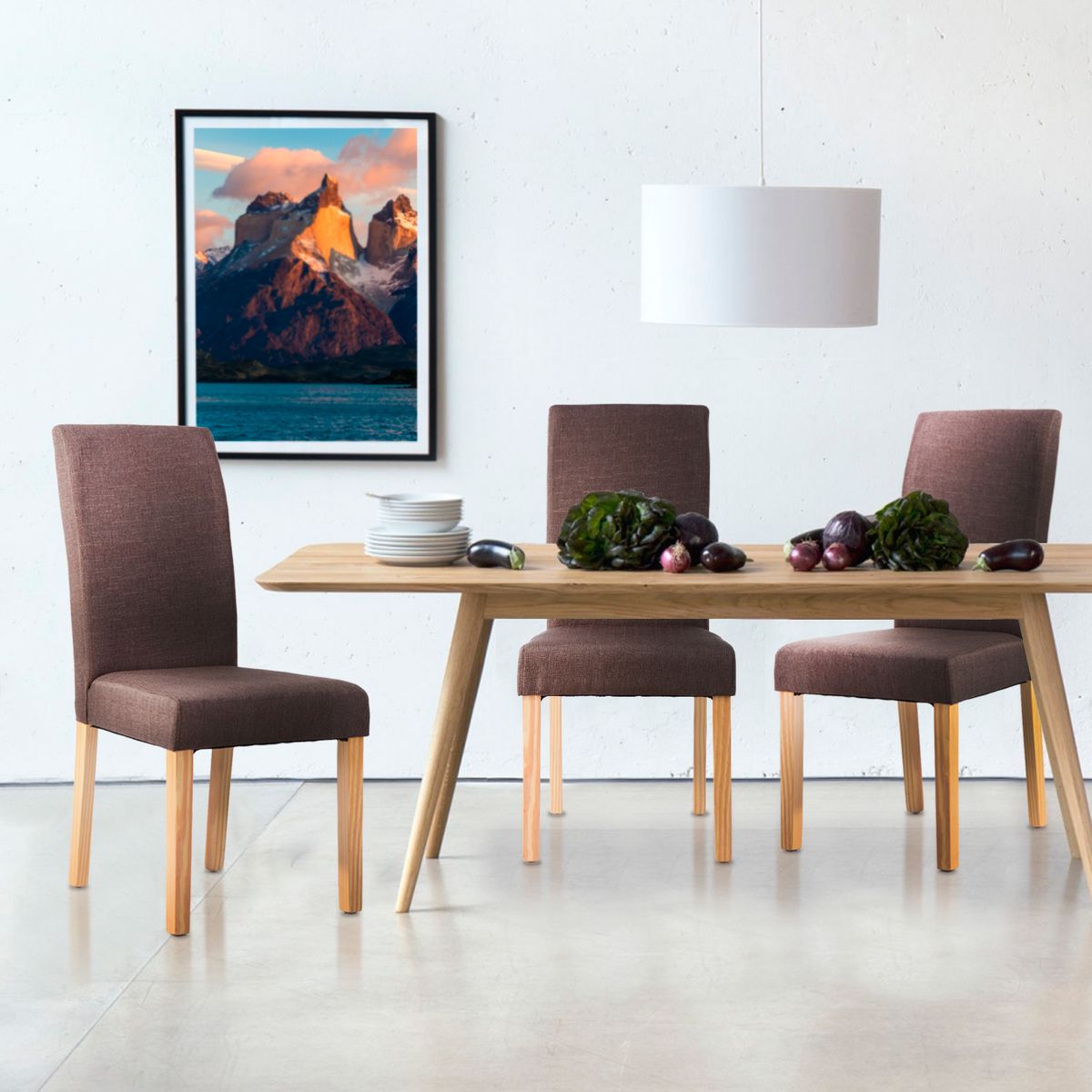 NOVAHUS - Silla de Comedor Acolchada - Café