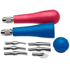 SPEEDBALL - Cortadoras de Linóleo Set 2 Mangos 6 Puntas