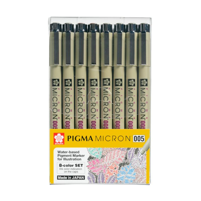 SAKURA - Tiralíneas Sakura Pigma Micron 0.05 Set 8 Colores