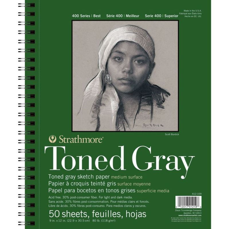GENERICO - Croquera Dibujo Strathmore Toned Gray 118gr 22,9x30,5cm