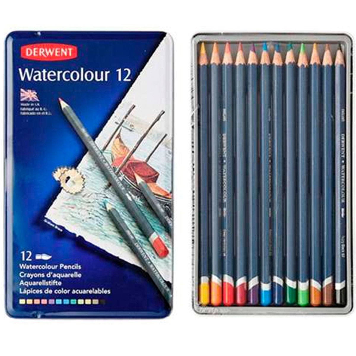 DERWENT - Lápices De Colores Acuarelables Derwent Set 12