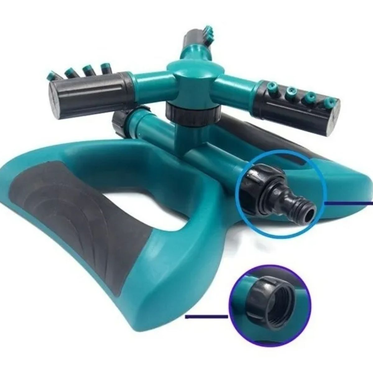 GENERICO - Aspersor Regador Giratorio Base 3 Brazos Boquilla Riego