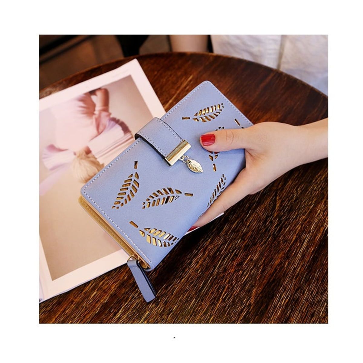 GATON - Billetera Cartera Hojas Para Mujer