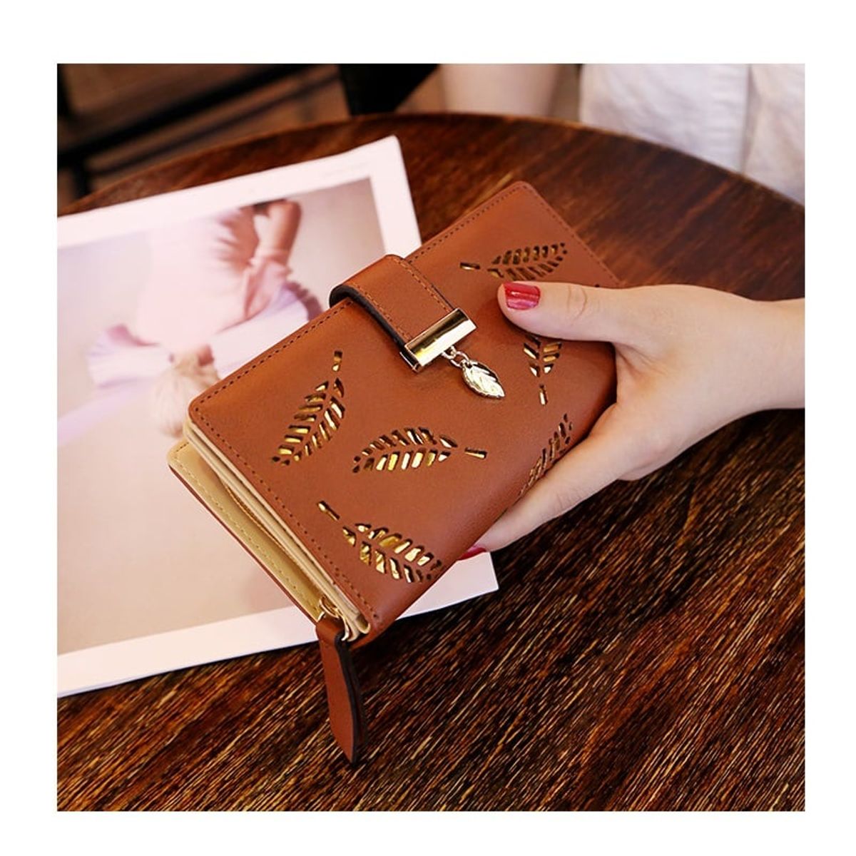 GATON - Billetera Cartera Hojas Para Mujer