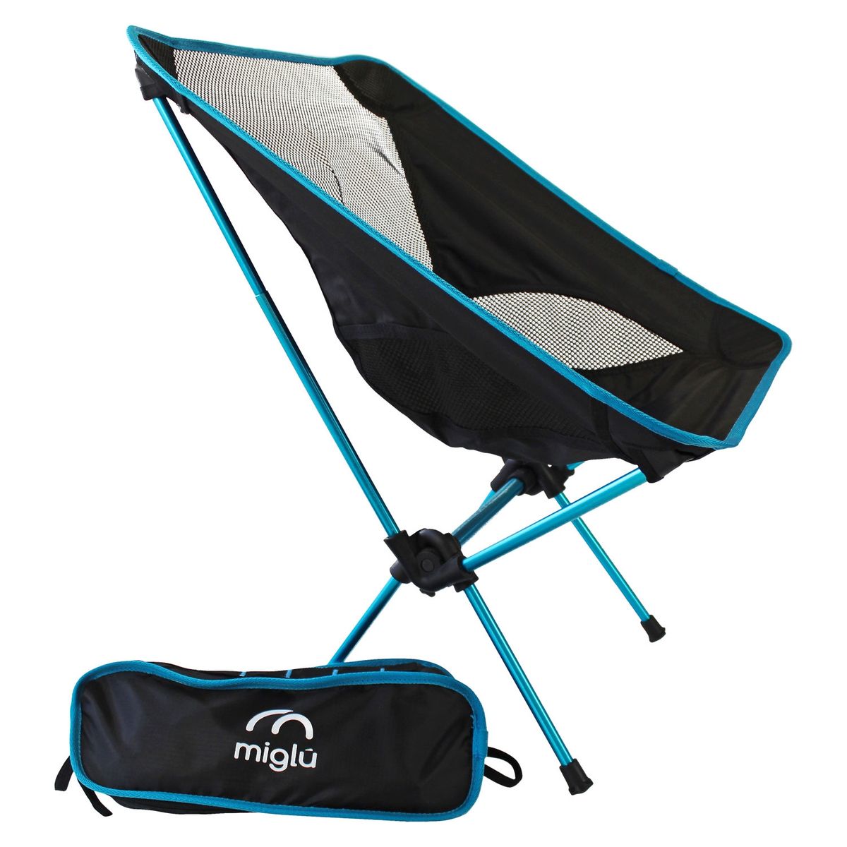 MIGLU - Silla Plegable de Camping Azul