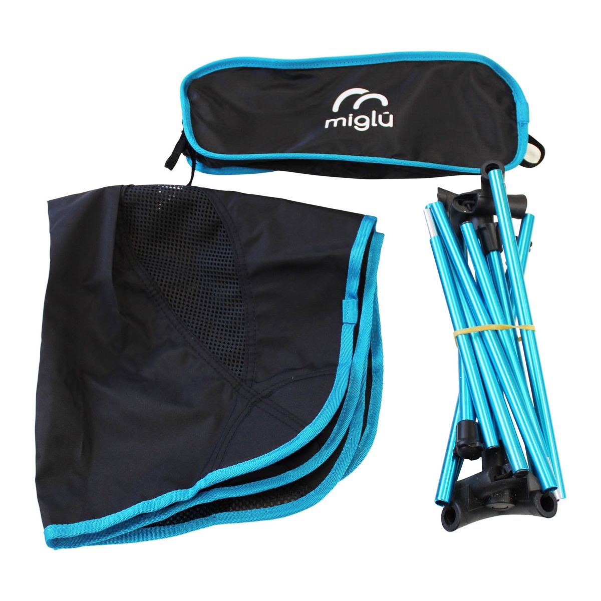 MIGLU - Silla Plegable de Camping Azul
