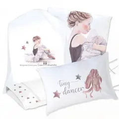 MARGARITA SCHEEL BY CASA ALVARINHO - JUEGO DE CAMA FUNDA DE PLUMÓN + SABANA BAJERA +2 FUNDAS ALMOHADA BAILARINA 1 PLAZA