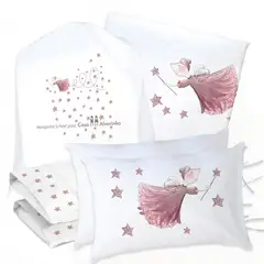 MARGARITA SCHEEL BY CASA ALVARINHO - JUEGO DE CAMA FUNDA DE PLUMÓN + SABANA BAJERA + 4 FUNDAS ALMOHADA HADA SUPER KING