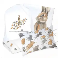 MARGARITA SCHEEL BY CASA ALVARINHO - JUEGO DE CAMA FUNDA DE PLUMÓN + SABANA BAJERA +2 FUNDAS ALMOHADA PEDRO RABBIT 1 PLAZA