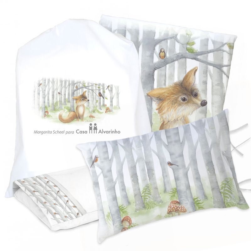 MARGARITA SCHEEL BY CASA ALVARINHO - JUEGO DE CAMA FUNDA DE PLUMÓN + SABANA BAJERA +2 FUNDAS ALMOHADA ZORRITO 1 PLAZA