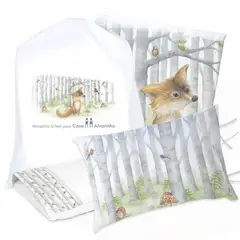 MARGARITA SCHEEL BY CASA ALVARINHO - JUEGO DE CAMA FUNDA DE PLUMÓN + SABANA BAJERA +2 FUNDAS ALMOHADA ZORRITO 1,5 PLAZAS