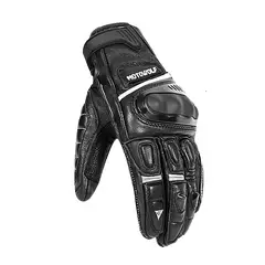 MOTOWOLF - Guantes de Cuero para motociclismo 0306 - Negro