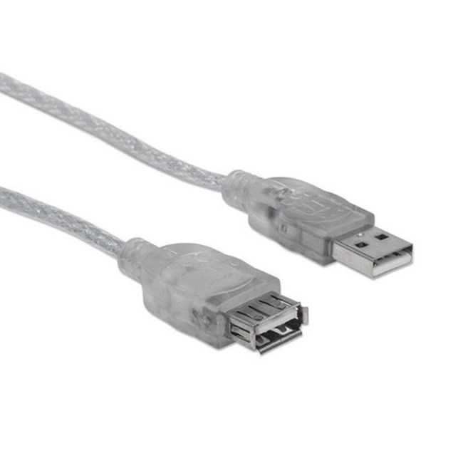 MANHATTAN - Cable Extension Usb 2.0 Plateado 1,8 Mts 336314 - Crazygames