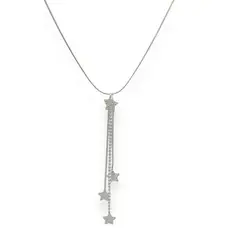 COGGIOLA - Collar Estrellas Colgantes Cadena Cola De Topo Plata Fina 925