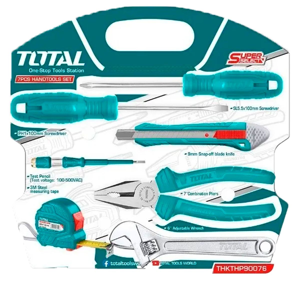 TOTAL TOOLS - Juego De Herramientas Manuales Multiusos 7 Piezas