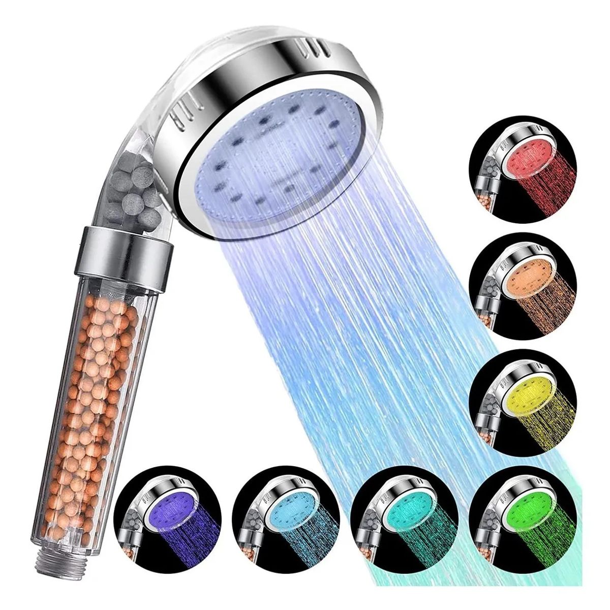 GENERICO - Cabezal De Ducha Luces Led De Colores por Temperatura