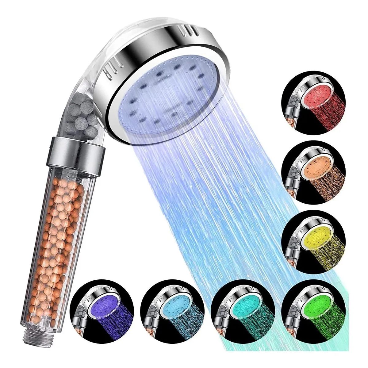 GENERICO - Cabezal De Ducha Luces Led De Colores por Temperatura