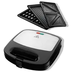 BLACK+DECKER - Sandwichera + Parrilla + Waflera Black + Decker WM2000S-CL - Gris