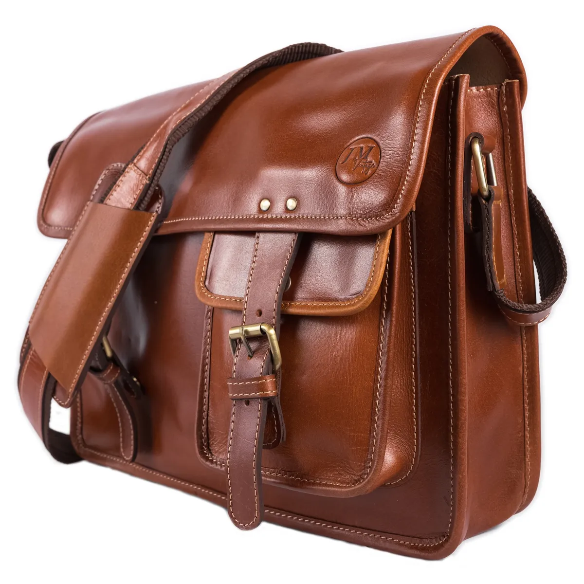 JM VINTAGE - Maletín unisex de cuero Renato