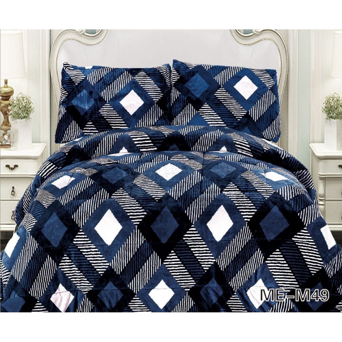 GENERICO - Cobertor Chiporro King - Rombos Azules