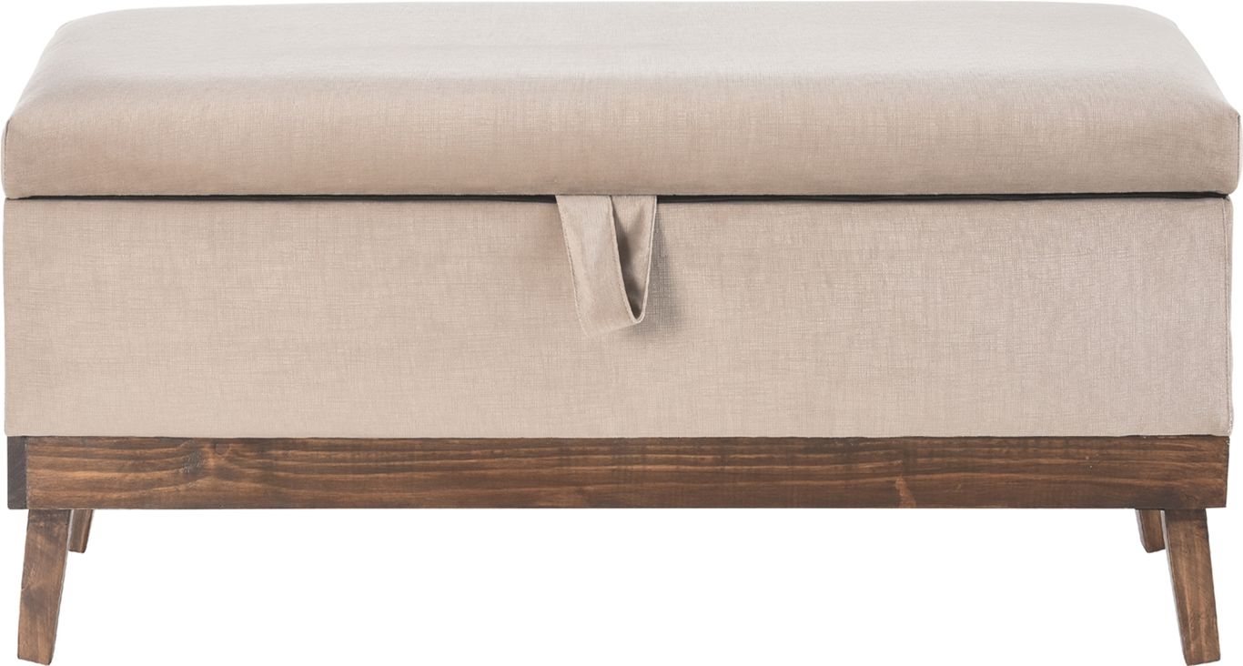 GENERICO - Banqueta con Baúl Incy Beige Felpa 120x50x40 cm Máxima Design