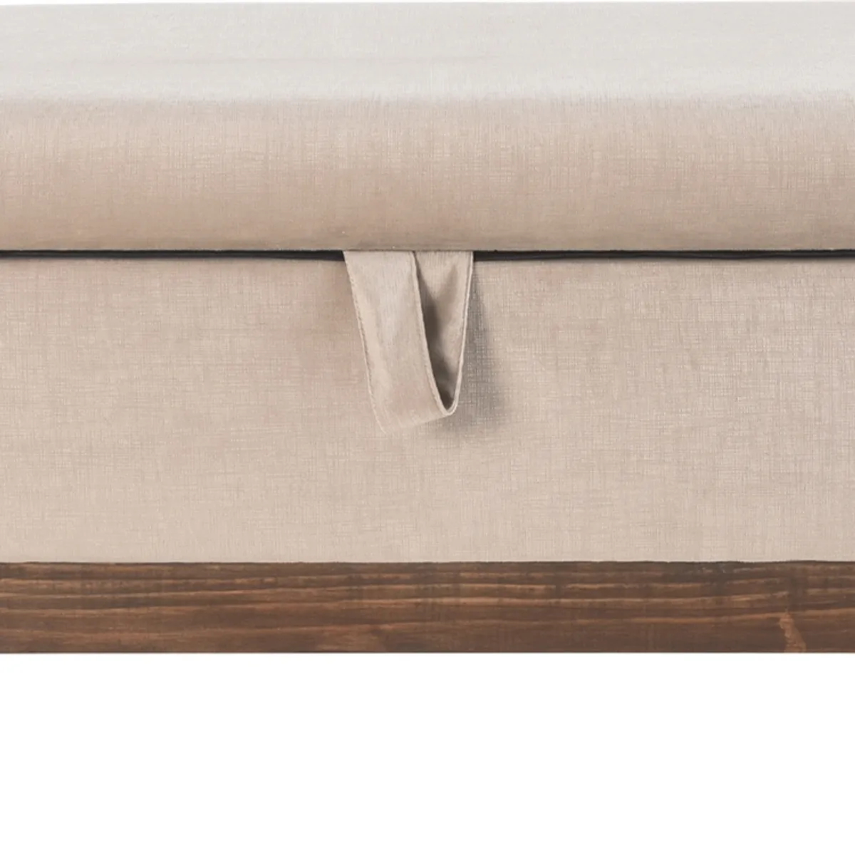 GENERICO - Banqueta con Baúl Incy Beige Felpa 120x50x40 cm Máxima Design