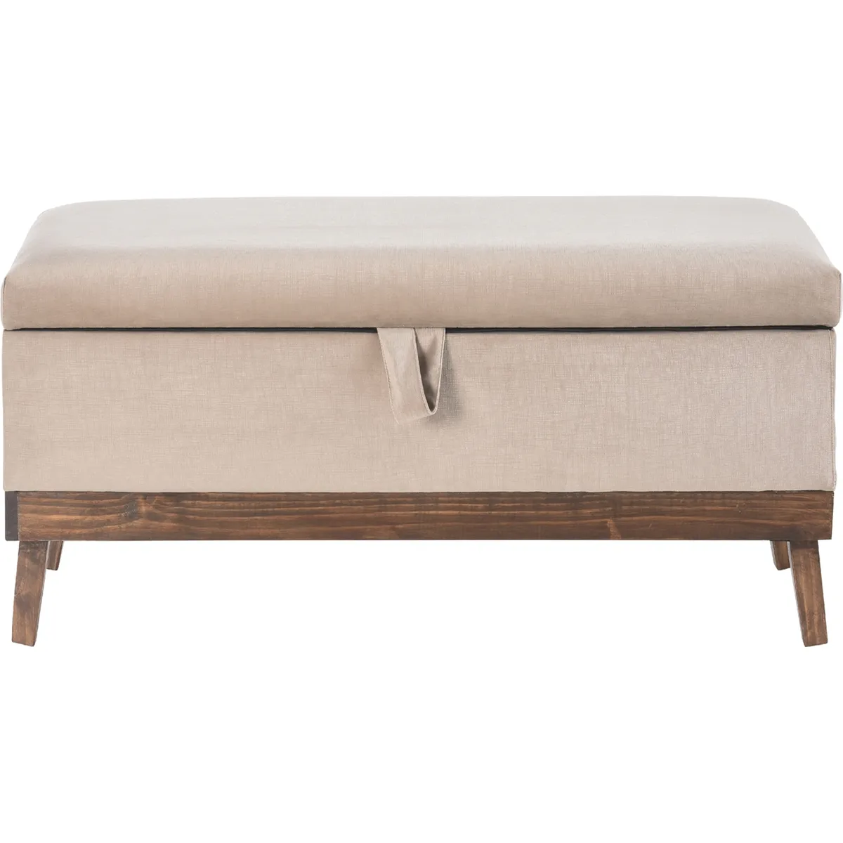 GENERICO - Banqueta con Baúl Incy Beige Felpa 120x50x40 cm Máxima Design