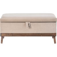 Banqueta con Baúl Incy Beige Felpa 120x50x40 cm Máxima Design