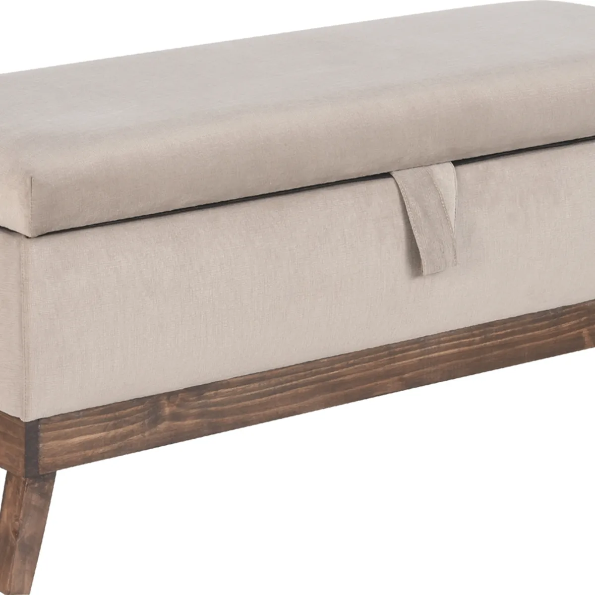 GENERICO - Banqueta con Baúl Incy Beige Felpa 120x50x40 cm Máxima Design