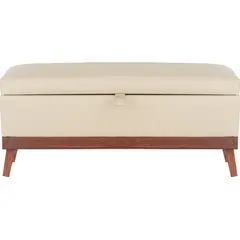 GENERICO - Banqueta con Baúl Incy Creams Eco Cuero 120x50x40 cm Máxima Design