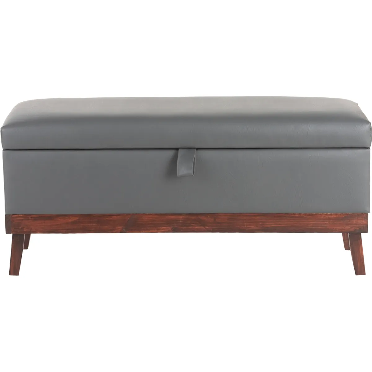 GENERICO - Banqueta con Baúl Incy Gris Eco Cuero 120x50x40 cm Máxima Design
