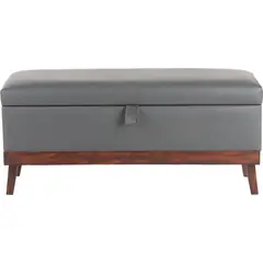 GENERICO - Banqueta con Baúl Incy Gris Eco Cuero 120x50x40 cm Máxima Design