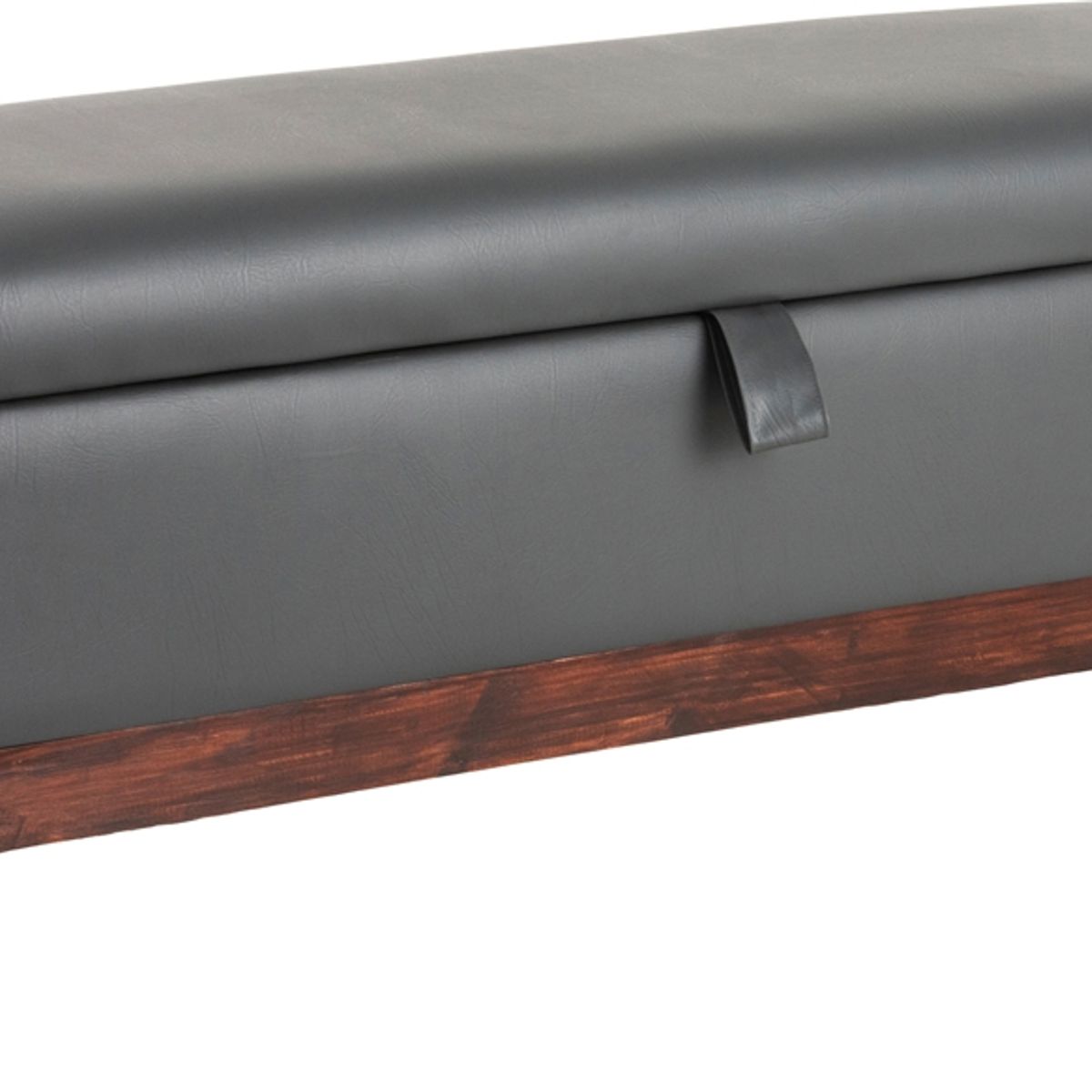 GENERICO - Banqueta con Baúl Incy Gris Eco Cuero 120x50x40 cm Máxima Design